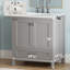 Meuble-lavabo simple autoportant de 30 po avec comptoir en marbre de Carrare Jewell-61732156