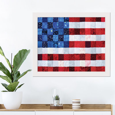 «American Flag Quilt», reproduction encadrée