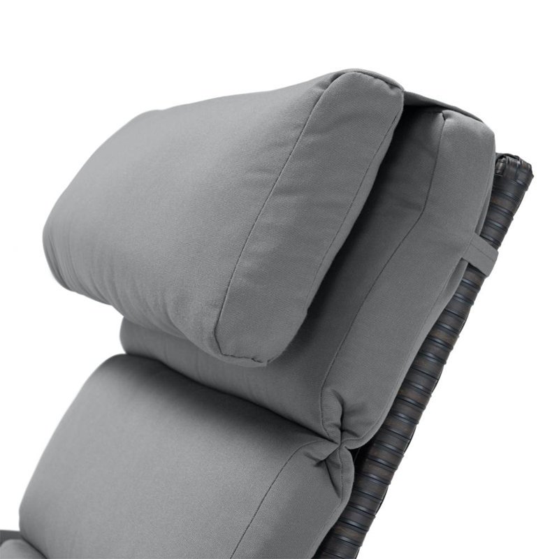 Barcelo Reclining Chaise Lounge with Cushion, Charcoal Grey Sunbrella®