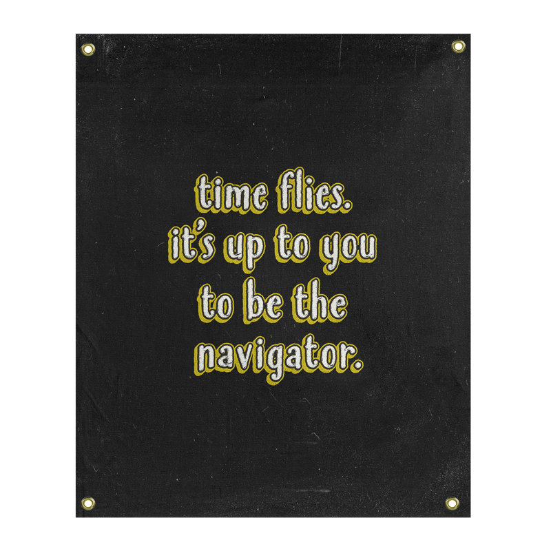 Tapisserie tableau noir en polyester time quote, H 59 pi x l 50 po, Jaune
