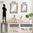Keerthika Gold And White  Royal Flower Garden Serenity - marble  Mirror, Modern Unique Wall Mirror, Printed Metal Art-2072051718
