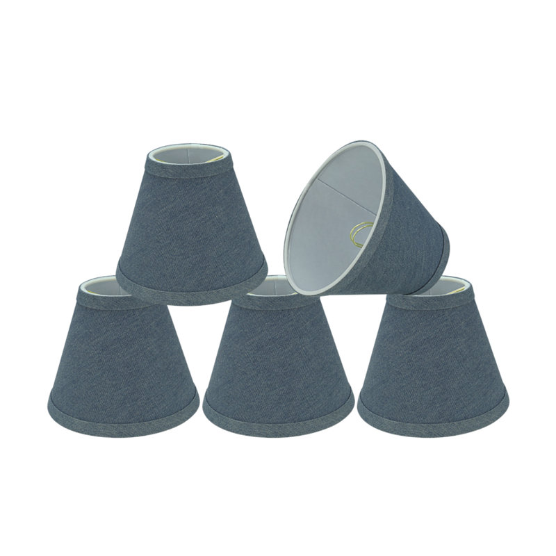 Abat-jour empire en denim H 5 po (attache) de couleur bleue
