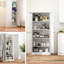 Organisateur de garde-manger autoportant en métal blanc de 61 po, 4 tablettes réglables, 110 lb par tablette, 30 outils de configuration, surface de teinture, profilé peu encombrant avec capacité de 110 lb, assemblage, coffre-fort familial,