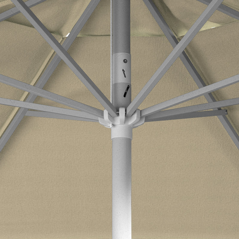 Parasol de marché en aluminium 7,5 pi avec manivelle et inclinaison Pacifica Premium, Kaki - Pacifica Premium