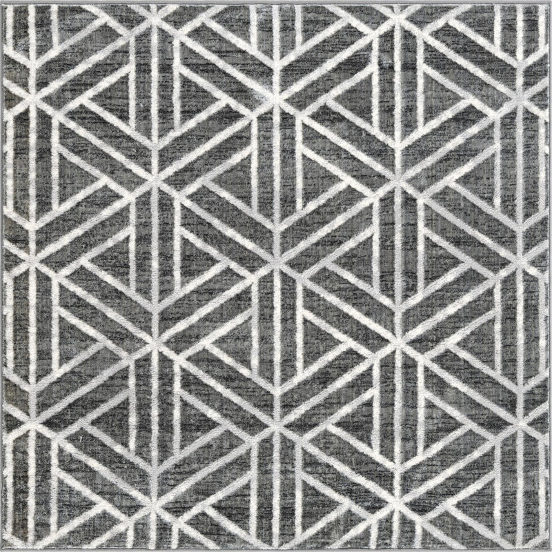 Eshin Geometric Indoor Rug, Square 5'3"