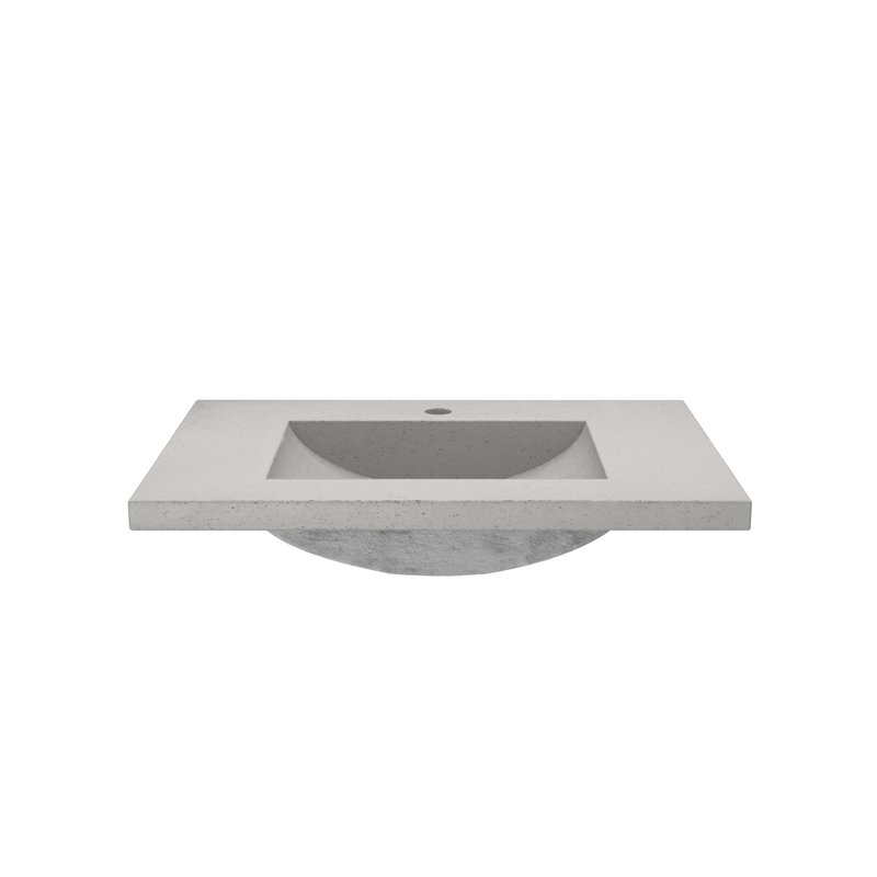 Plateau de meuble-lavabo en béton 30,5 po avec lavabo Palomar, Cendré, Simple