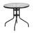 Amlie 31.5" Round Tempered Glass Metal Table with Smooth Ripple Design Top-86859275