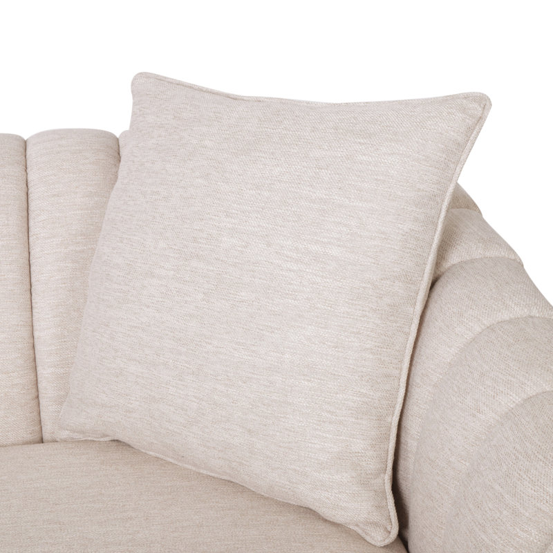 Canapé à accoudoirs encastrés de 84,5 po Avett, 100 % polyester beige