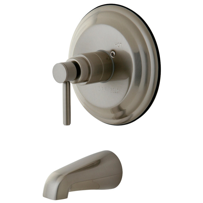 Robinet de baignoire à pression équilibrée à poignée simple Kingston Brass, Nickel satiné