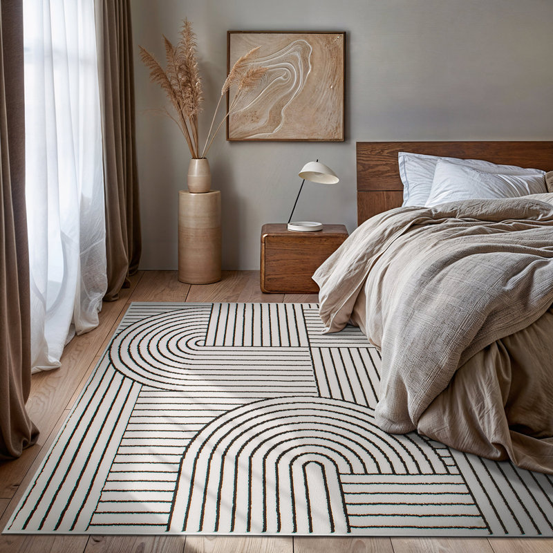 Contemporary Stripe Arch Design Area Rug, Rectangle 7'10" x 10'