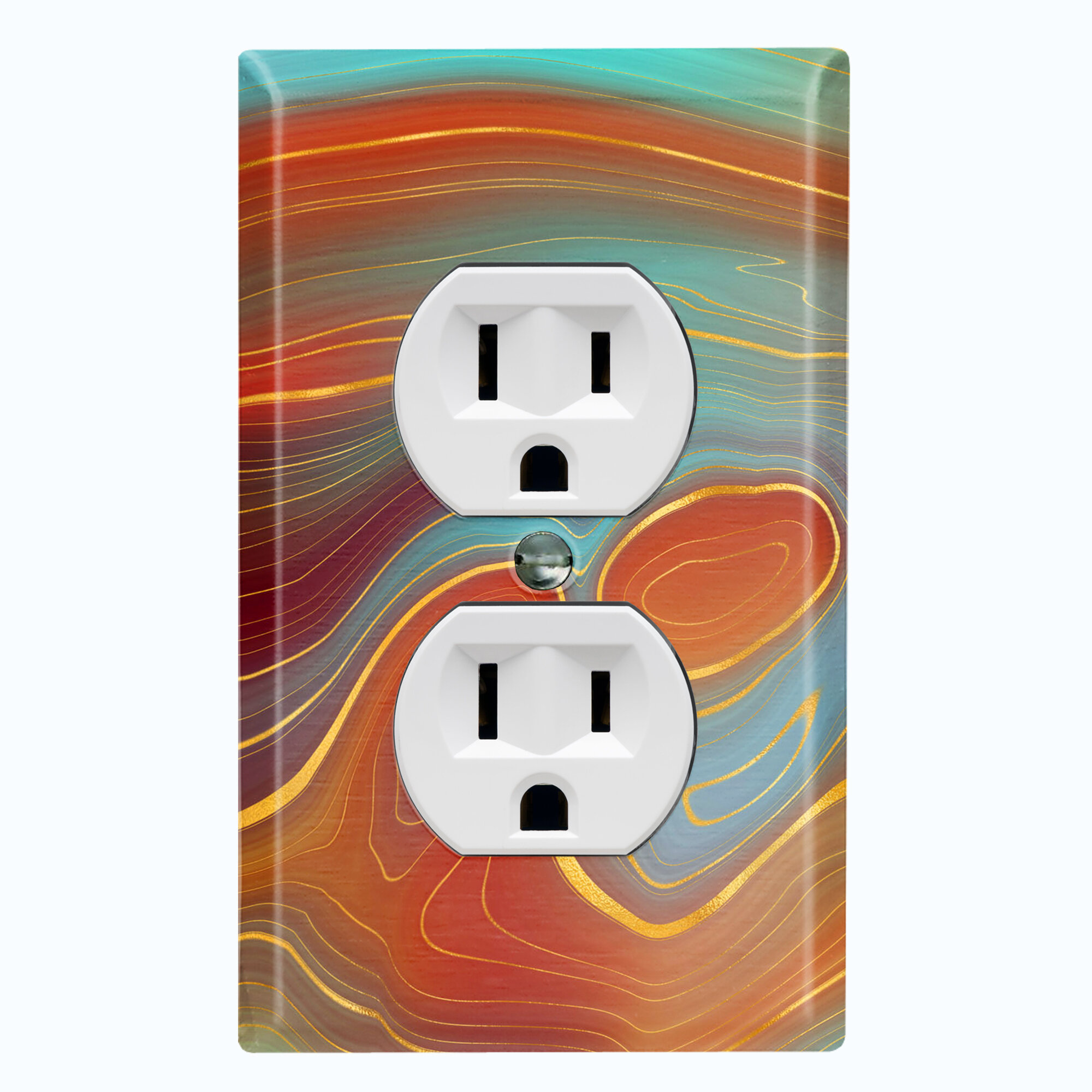 WorldAcc Patterned 1 - Gang Duplex Outlet Standard Wall Plate | Wayfair