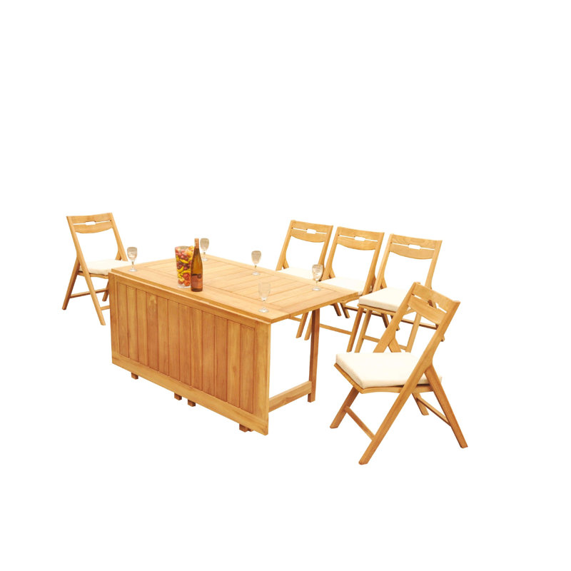 Surfliner Outdoor Teak Dining Set, 5
