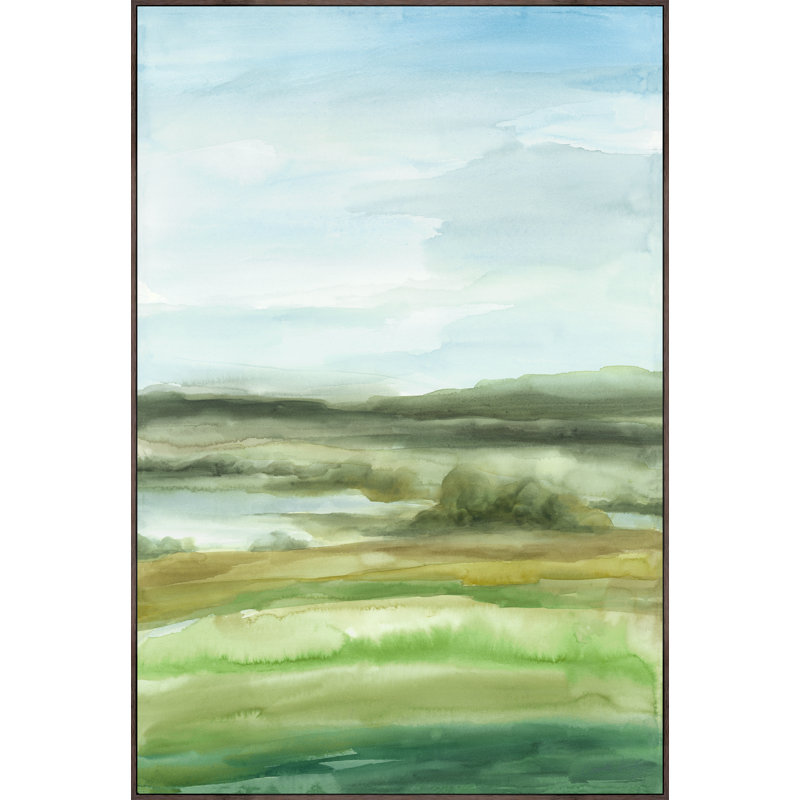 Green Ocean II Print by Giselle Kelly, 37.5" H x 25.5" W x 1.5" D, Glass Coat
