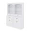 Armoire de rangement pour salle de bain avec tablette réglable à quatre portes et six tablettes ouvertes