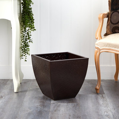 Embossed Metal Scroll Planter