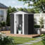 Remise de rangement d'extérieur gris foncé 5 pi x 3 pi avec structure en alliage d'aluminium durable et base imperméable