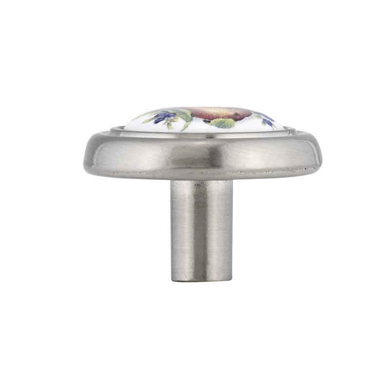 Poignée ronde 1 1/4" de diamètre Expression, Poire et nickel brossé