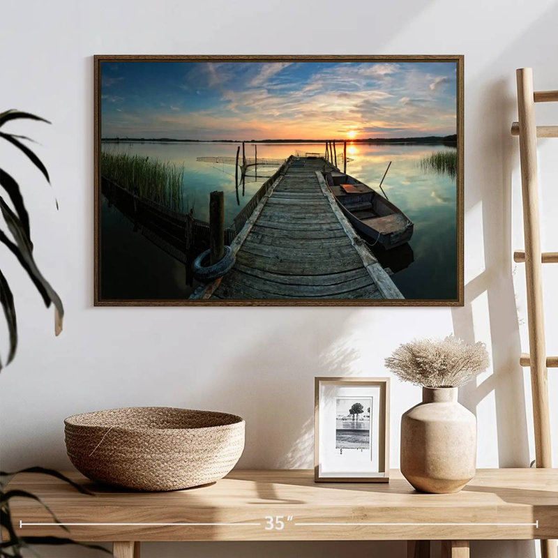 Fishing Trip, 25" X 17", Floating Frame Walnut