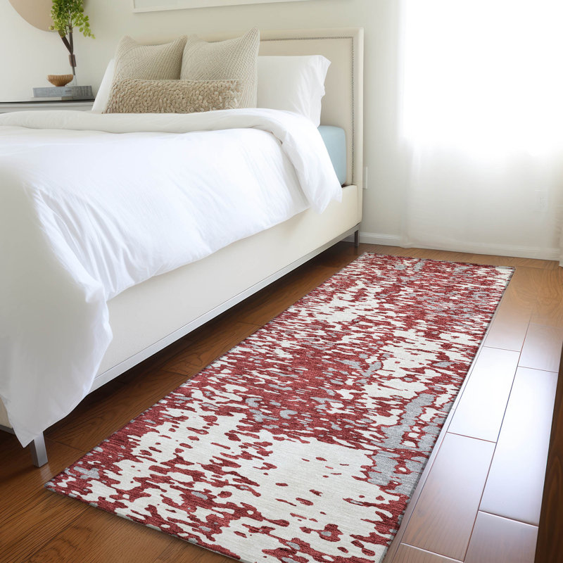 Premium Machine Washable Prisco Garnet Rug, Runner 2'3" x 7'6"