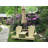  Adirondack Double Seater - Pressure Treated and cured Solid Wood with Built-In Table & 1-5/8" Umbrella Hole - Made in the USA