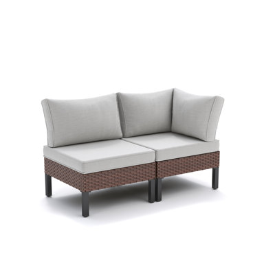 Outdoor Wicker Corner & Single Sofa Set With Cushions by Latitude Run
