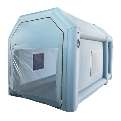 13 x 8 x 8ft Inflatable Car Spray Booth Tent w/Air Filter System & 2 Blowers