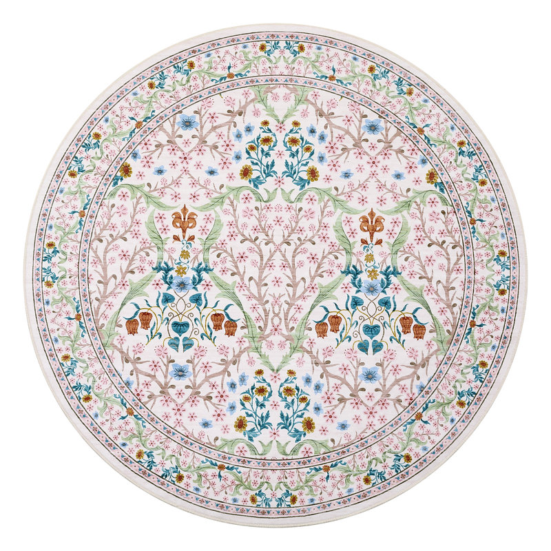 Machine Washable Rug Non Slip Non Shedding Rug Foldable Indoor Carpet for Living Room Bedroom Playroom Dorm Home Office, Pink