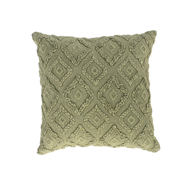 100% Cotton Throw Pillow, Polyester, Green