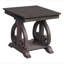 Table de bout classique avec plateau inférieur en chêne foncé foncé