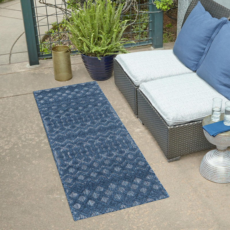 Gries Geometric Indoor / Outdoor Rug, Runner 2' x 6'