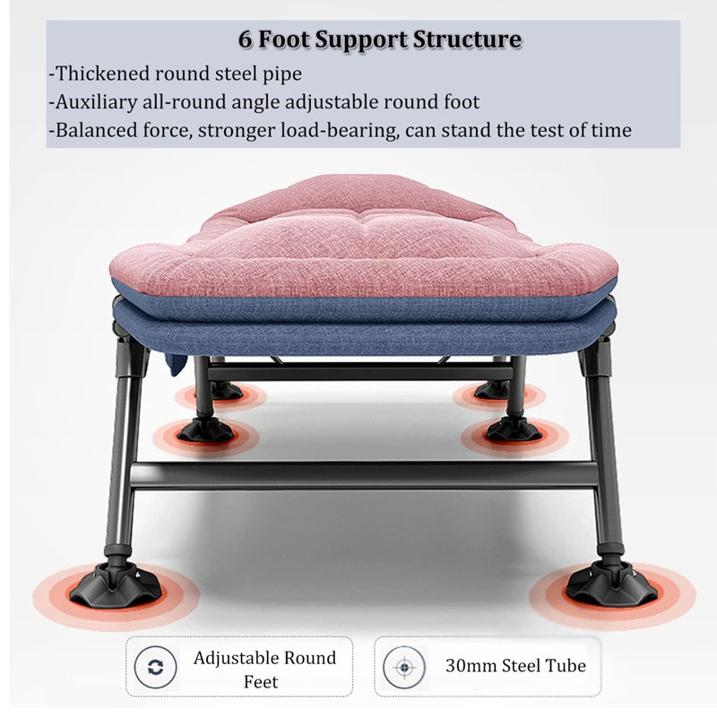Camping bed, camping bed, office bed, Pink