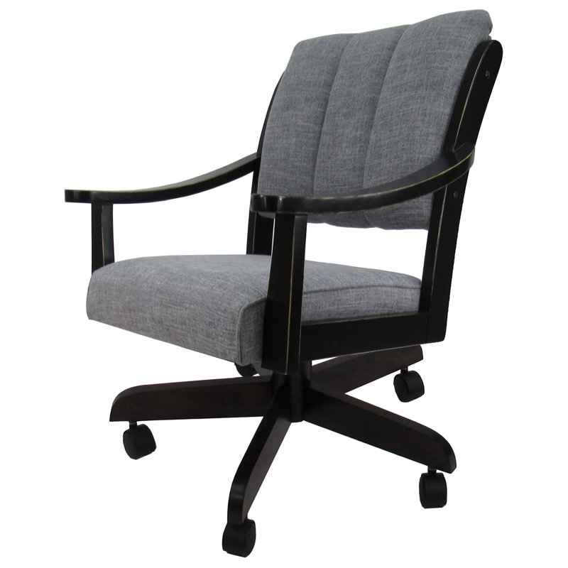Chaise pivotante en bois Miriam, Noir, Gris