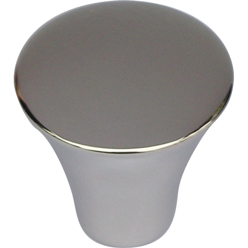 Fluted 7/8" Diameter Round Knob, Polished Stainless Steel