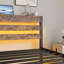 Lit plateforme simple avec tête de lit, surface de chargement, DEL, sans sommier, métal, cadre de rangement encastré, point de rangement grand format, lumières DEL, croissance