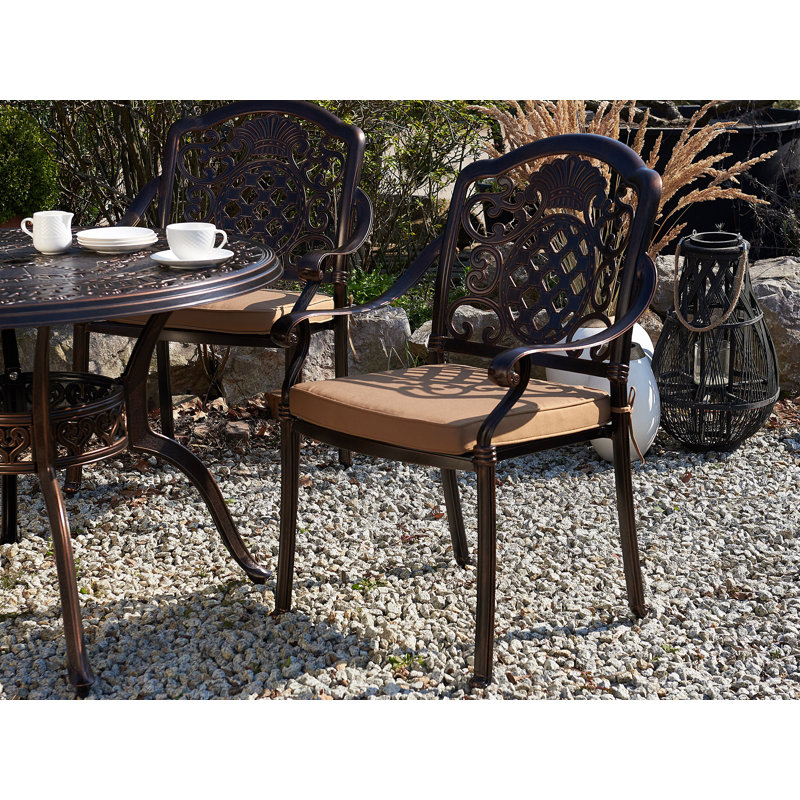 Fraizer Stacking Patio Dining Side Chair with Cushion
