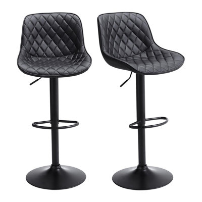 Swivel Upholstered Adjustable Height Bar Stool