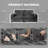 78.7''W Corduroy Modular Sectional Sofa Bed, Comfy 2-seater Upholstered Loveseat Couch with Armrests and Deep Seat, Modern Sleeper Couch Bed for Living Room, Bedroom and Office, Black-1268131472