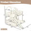 Cadre de lit superposé simple au dessus d'une maison double avec glissade, lit superposé en bois avec garde-corps en forme de X, fenêtre et espace de rangement, aucun sommier nécessaire, beige-132526485
