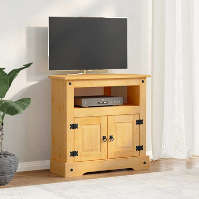 vidaXL Console Table, Side Cabinet, Solid Pine Wood, 31.5''x16.9''x30.7''