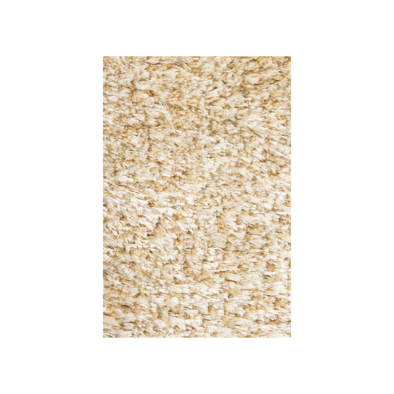 Casula Authentic Hand-Woven Handmade Cream & Ivory Modern Casual Mixed Texture Tonal Shag Wool & Polyester Area Rug