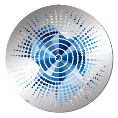 Contemporary Cobalt Tessellations Geometric - Sun Circles Wall Mirror
