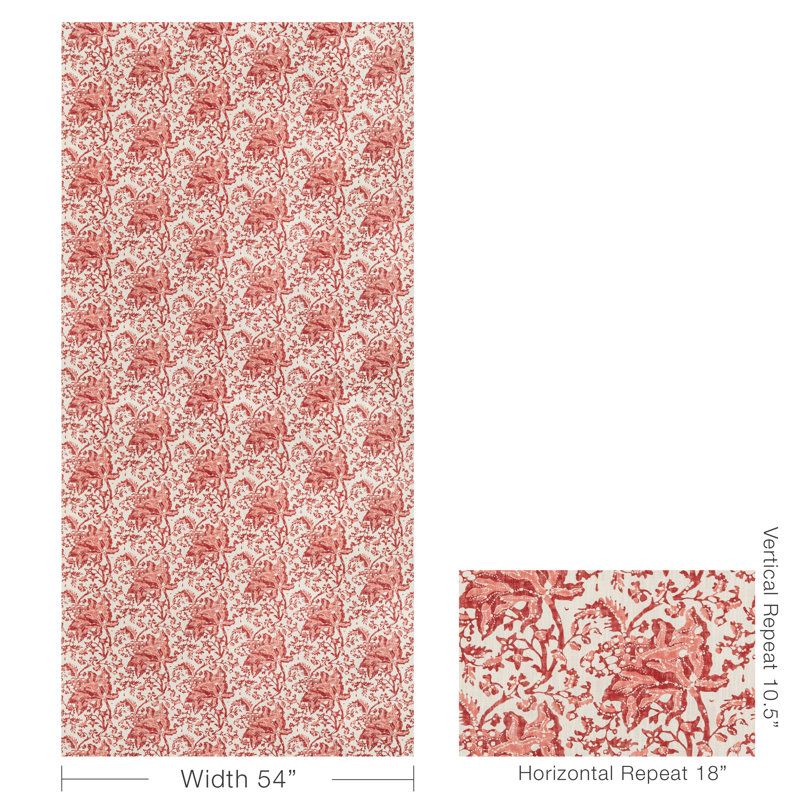 Manoir Weymouth Cotton Blend Performance Fabric, Red