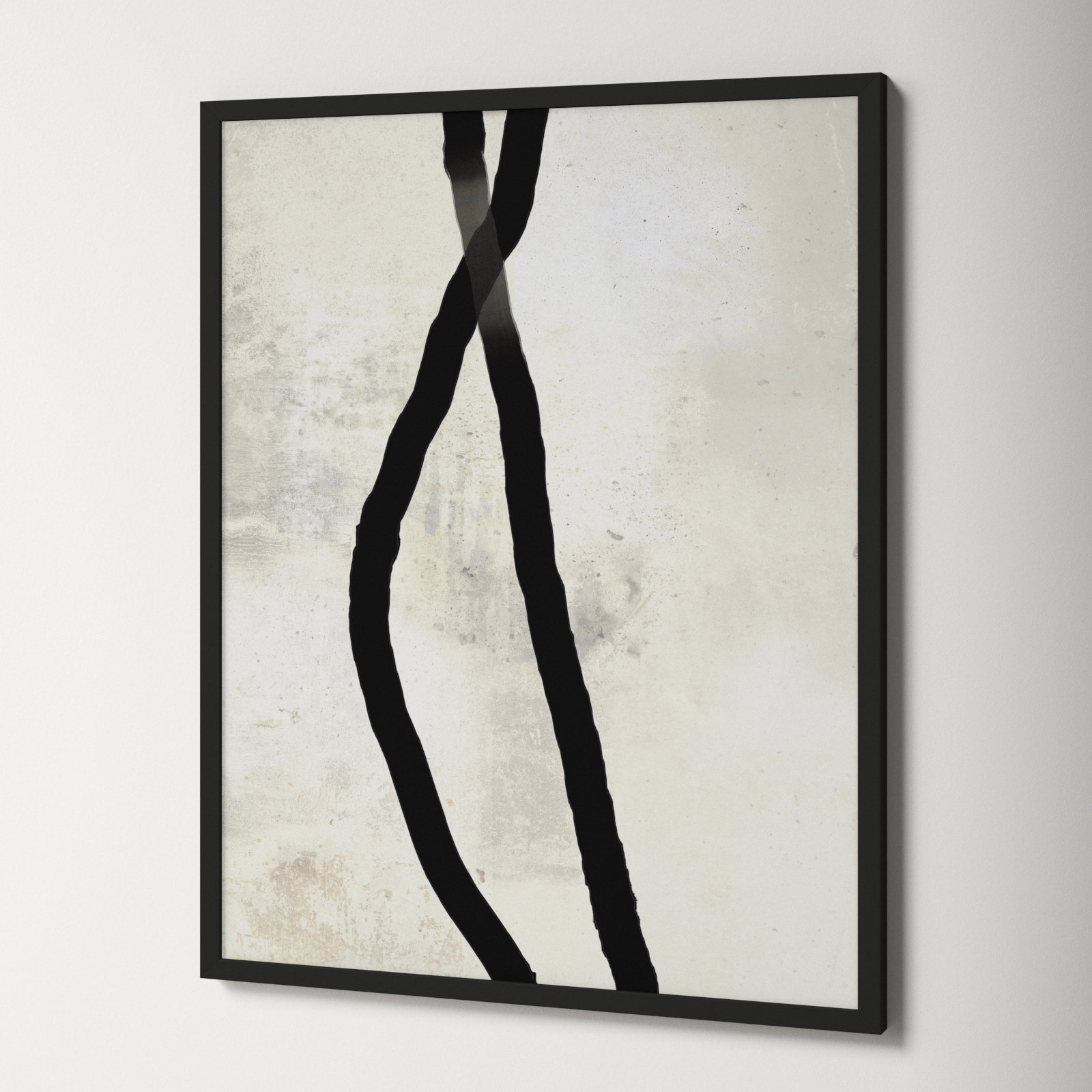 Black Rope 4 by Jacques Pilon, 38" H x 30" W x 1.25" D, Black
