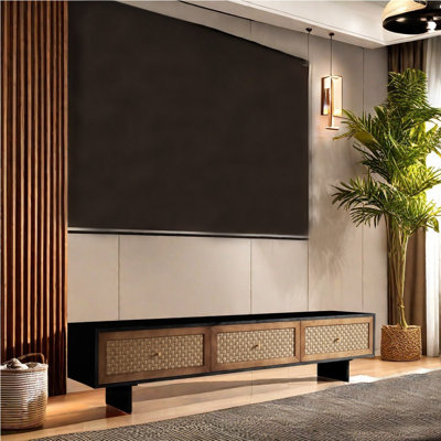 Japanese style minimalist woven TV stand