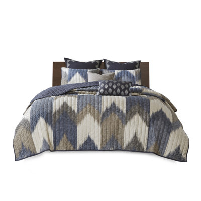 Premium Navy Cotton Bedding Set, King Size, Modern Style For Home Comfort