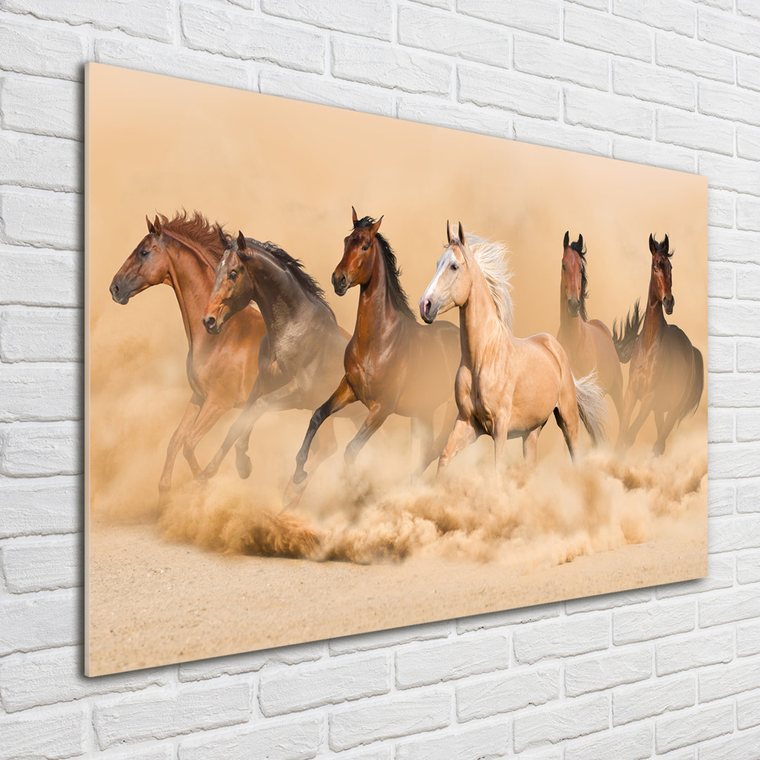 Glasbild Desert Horses