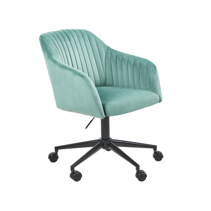 Remley Velvet Office Chair, Green