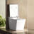 Square Smart Toilet With Integrated Tank For Modern Bath - Remote Control, Auto Flush, Heated Seat, Led Digital Display, User Customizable, White Built-In Command, Flush System, Seat Function, Panel,-124251386