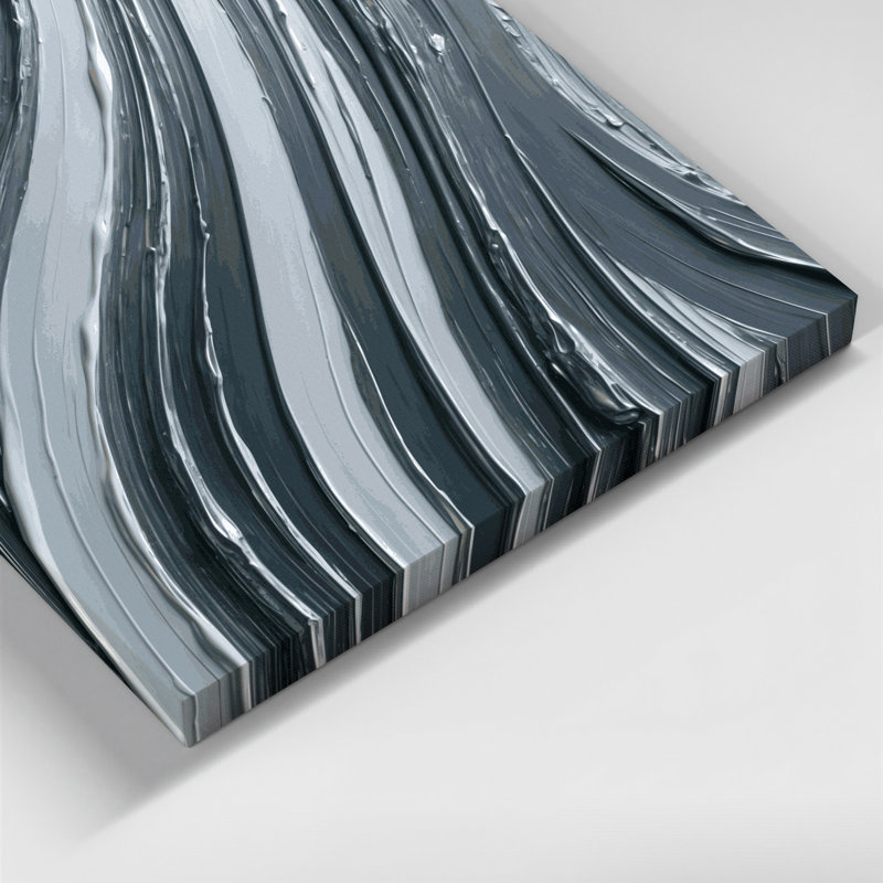 Art mural sur toile gris diagonal, H 12 po x l 12 po