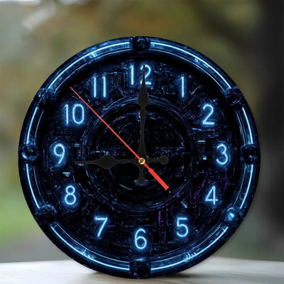 Horloge numérique face bleue